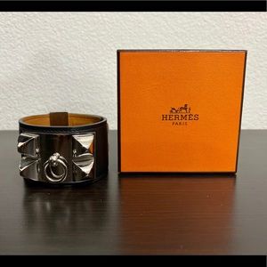 Hermes Collier de Chien CDC Bracelet Black Large